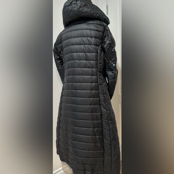 Johnny Was Black Sano Ski Zip Front Hooded Long Puffer Coat - Picture 8 of 10